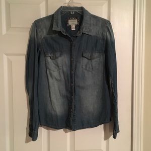Denim ombré button down shirt